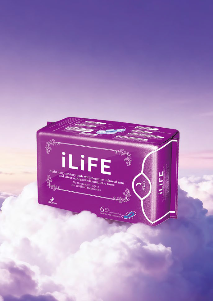 iLiFE გრძელი ღამის ჰიგიენური საფენები (360 მმ * 6 ც.)
